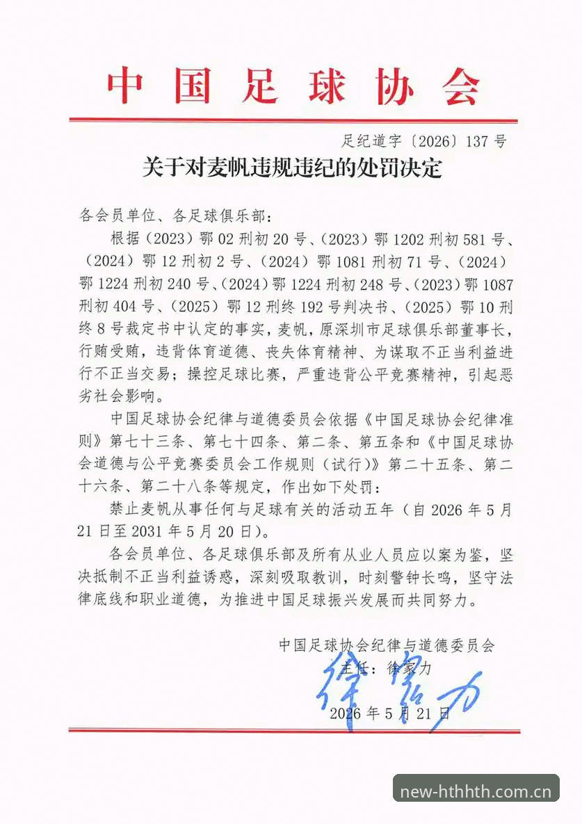 HTH iOS版 中国足协第三批禁足名单详解:行业重整与体育道德反思